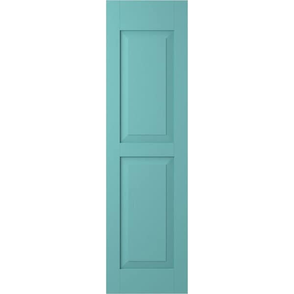 Ekena Millwork Americraft 2 Equal Flat Panel Exterior Real Wood Shutters, RW101FP15X36PTH, PR - RW101FP15X36PTH