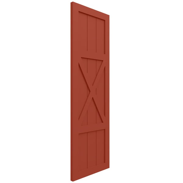 Ekena Millwork True Fit PVC Center X-Board Farmhouse Fixed Mount Shutters, Colorful Leaves , 15W x 57H, PR - TFP107FH15X057CL