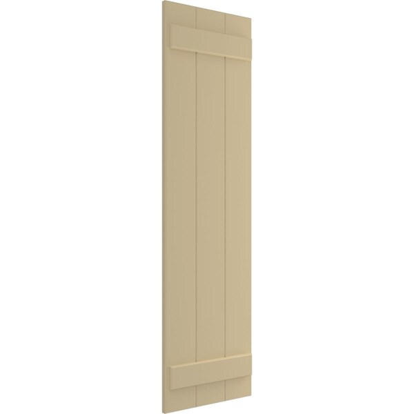 Ekena Millwork True Fit PVC, Three Board Joined Board-n-Batten Shutters, Natural Twine, 16 1/8W x 51H, PR - TFP101BBF16X051NT