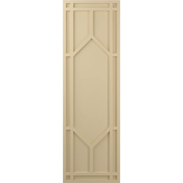 Ekena Millwork True Fit PVC Shaker Fixed Mount Shutters, Natural Twine, 15W x 79H, PR - TFP001SK15X079NT