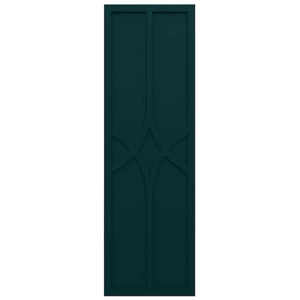 Ekena Millwork True Fit PVC Cedar Park Fixed Mount Shutters, Thermal Green, 18W x 25H, PR - TFP001CP18X025FG