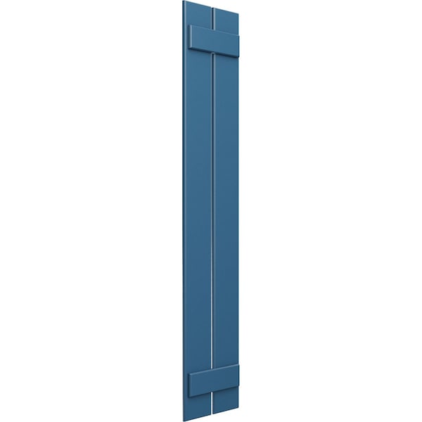 Ekena Millwork True Fit PVC Two Board Spaced Board-n-Batten Shutters, Sojourn Blue, 11 1/4W x 56H, PR - TFP101SBF11X056HB