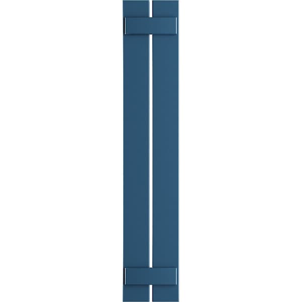 Ekena Millwork True Fit PVC Two Board Spaced Board-n-Batten Shutters, Sojourn Blue, 11 1/4W x 56H, PR - TFP101SBF11X056HB