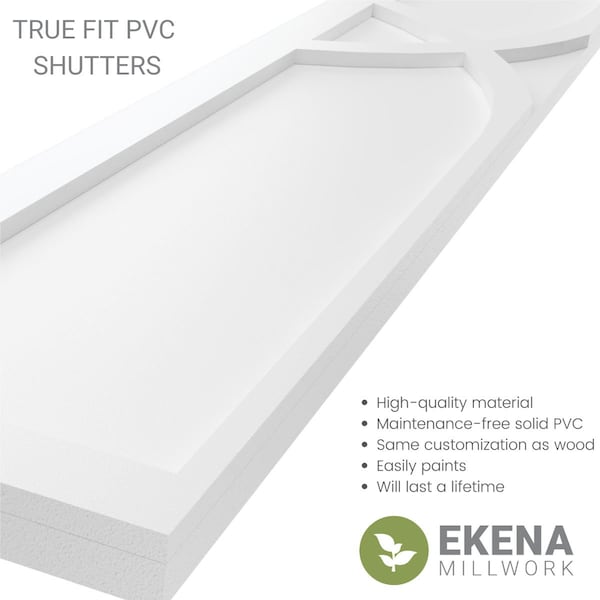 Ekena Millwork True Fit PVC Cedar Park Fixed Mount Shutters, Pepper Red, 12W x 80H, PR - TFP001CP12X080MR
