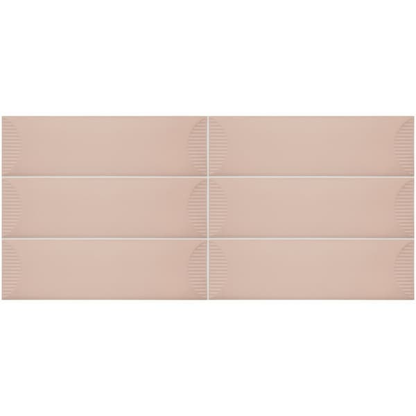Daltile Stencil 4in x 12in Glazed Porcelain Half Moon Wall Tile 5.81 SQFT Per Carton, 20PK - SC35RCT412HFMMT