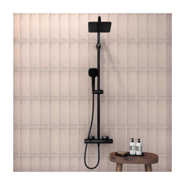 Daltile Stencil 4in x 12in Glazed Porcelain Half Moon Wall Tile 5.81 SQFT Per Carton, 20PK - SC35RCT412HFMMT
