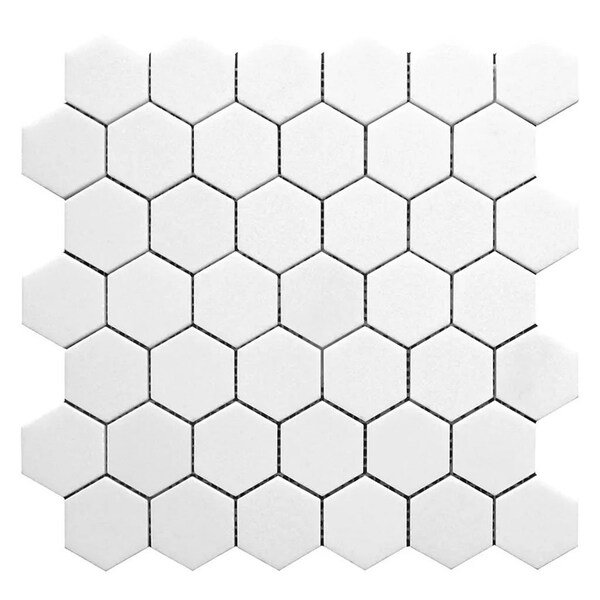 Apollo Tile 12 x 12 in. Polished Pearl White Marble Mosaic Hexagon Wall and Floor Tile 4.83 sq ft/case, 5PK - APLMKN88G52PA