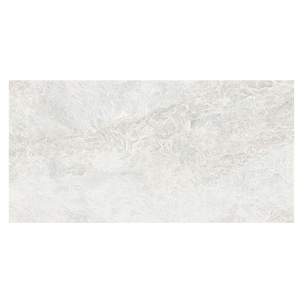 Apollo Tile 24x48 in. Polished Frosted White Porcelain Large Format Wall and Floor Tile 15.49 sq ft/case, 2PK - IMP88TAJMH2448