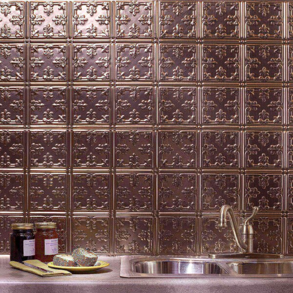 Fasade Fasade 18in x 24in Traditional 10 Brushed Nickel Backsplash Panel 5pk - PB5729