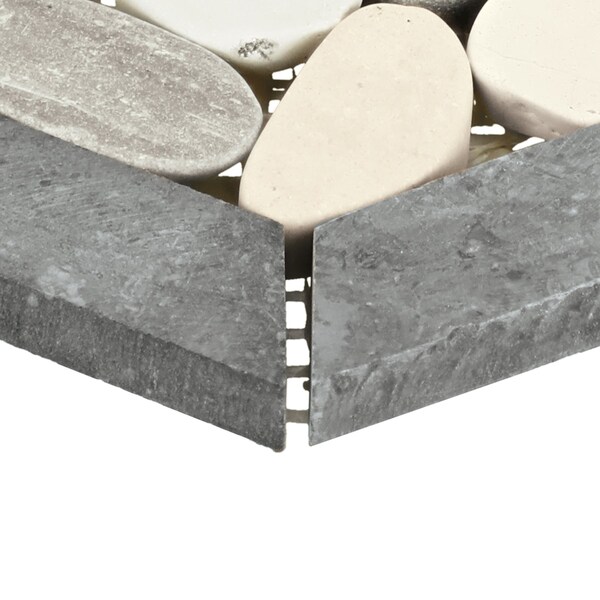 Daltile Pebble Oasis Natural Stone Framed Hexagon Pebble Mosaic 11in x 10in in Tumbled Harbor, 17PK - PB45FRMHXPBMSTM