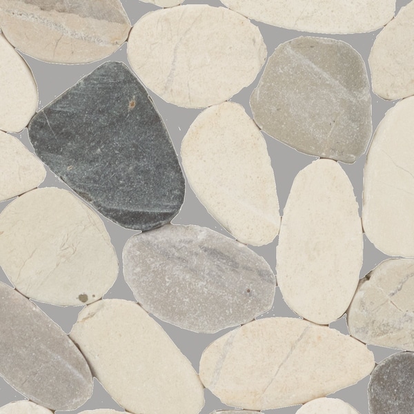 Daltile Pebble Oasis Natural Stone Framed Hexagon Pebble Mosaic 11in x 10in in Tumbled Harbor, 17PK - PB45FRMHXPBMSTM