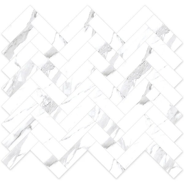 Apollo Tile 11.1in x 12.36in Polished Statuary White Porcelain Wall and Floor Tile 4.76 sq ft/case, 5PK - AR88STALEHERA
