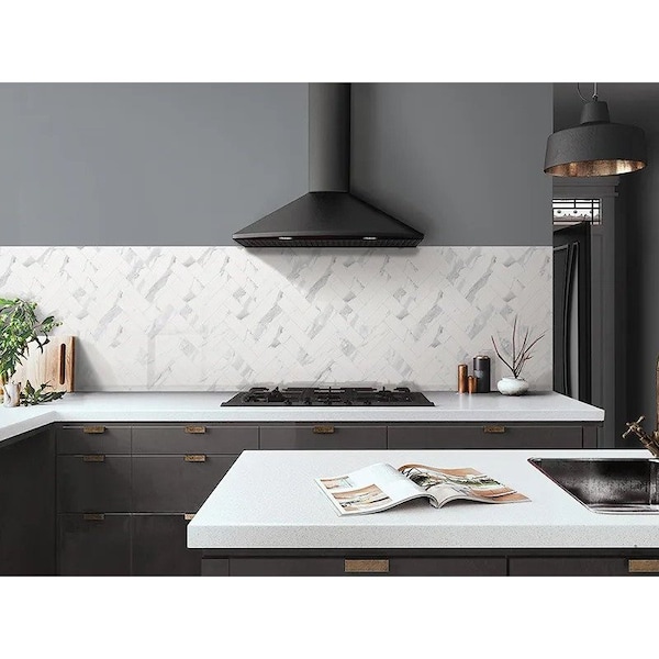Apollo Tile 11.1in x 12.36in Polished Statuary White Porcelain Wall and Floor Tile 4.76 sq ft/case, 5PK - AR88STALEHERA