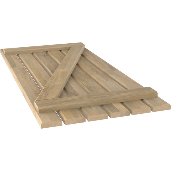 Ekena Millwork Americraft 6-Board (2 Batten) Wood Spaced Board-n-Batten Shutters w/ Z-Bar, ARW102SB623X55UNH, PR - ARW102SB623X55UNH