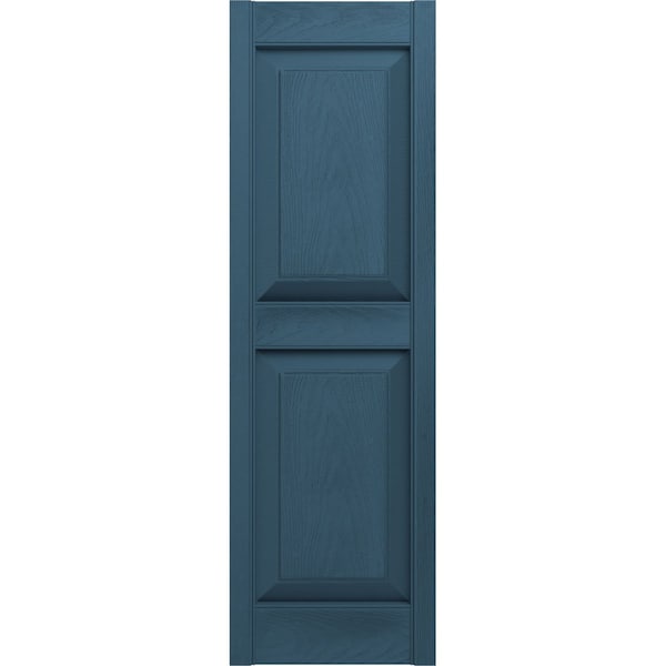 Ekena Millwork Mid-America Vinyl, TailorMade Two Equal Panels, Raised Panel Shutters, P21450036, PR - P21450036