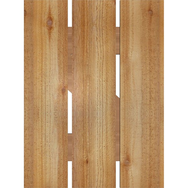 Ekena Millwork Spaced Board-n-Batten Shutters w/Z-Bar, Rough Sawn Western Red Cedar, 17 1/8W x 23H, PR - RBS06Z17X023RWR