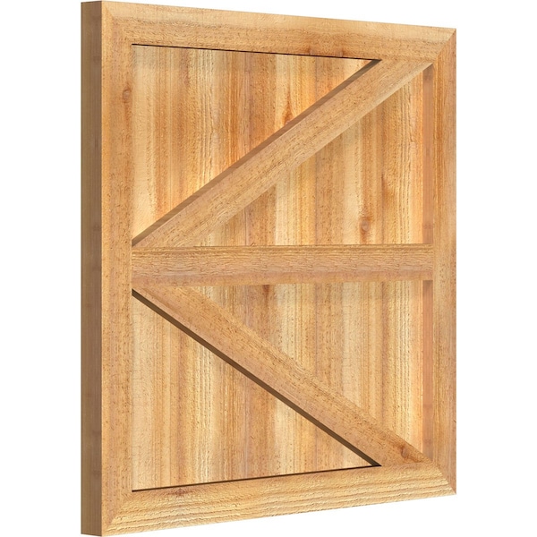 Ekena Millwork Framed Board-n-Batten Shutters w/Z-Bar, Rough Sawn Western Red Cedar, 26 7/8W x 26H, PR - RBF06Z26X026RWR