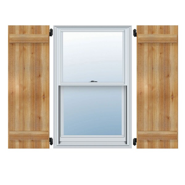 Ekena Millwork Joined Board-n-Batten Shutters, Rough Sawn Western Red Cedar, 26 7/8W x 54H, PR - RBJ06S26X054RWR