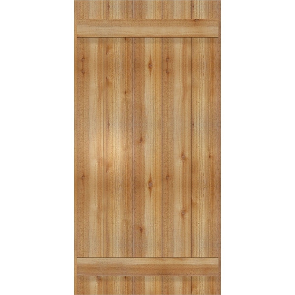 Ekena Millwork Joined Board-n-Batten Shutters, Rough Sawn Western Red Cedar, 26 7/8W x 54H, PR - RBJ06S26X054RWR