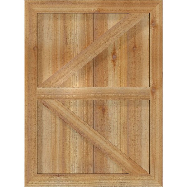 Ekena Millwork Framed Board-n-Batten Shutters w/Z-Bar, Rough Sawn Western Red Cedar, 32 1/4W x 56H, PR - RBF06Z32X056RWR