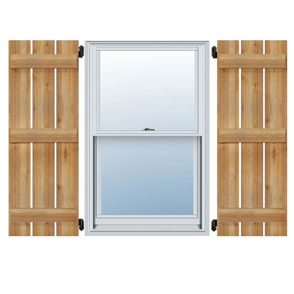 Ekena Millwork Spaced Board-n-Batten Shutters, Rough Sawn Western Red Cedar, 11 1/4W x 61H, PR - RBS06S11X061RWR