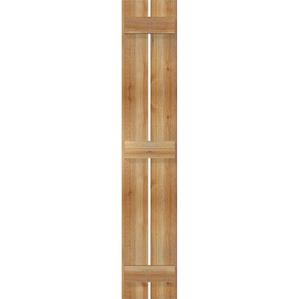 Ekena Millwork Spaced Board-n-Batten Shutters, Rough Sawn Western Red Cedar, 11 1/4W x 61H, PR - RBS06S11X061RWR