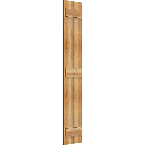 Ekena Millwork Spaced Board-n-Batten Shutters, Rough Sawn Western Red Cedar, 11 1/4W x 61H, PR - RBS06S11X061RWR