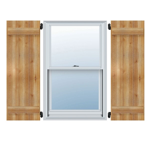 Ekena Millwork Joined Board-n-Batten Shutters, Rough Sawn Western Red Cedar, 10 3/4W x 36H, PR - RBJ06S11X036RWR