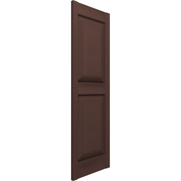 Ekena Millwork Mid-America Vinyl, TailorMade Two Equal Panels, Raised Panel Shutters, P21270009, PR - P21270009