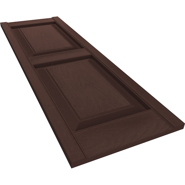 Ekena Millwork Mid-America Vinyl, TailorMade Two Equal Panels, Raised Panel Shutters, P21270009, PR - P21270009
