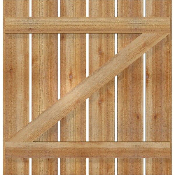 Ekena Millwork Spaced Board-n-Batten Shutters w/Z-Bar, Rough Sawn Western Red Cedar, 34 3/4W x 36H, PR - RBS06Z35X036RWR