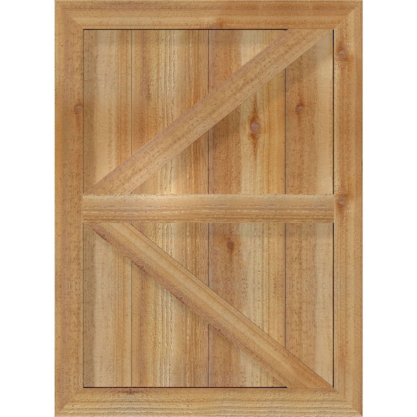 Ekena Millwork Framed Board-n-Batten Shutters w/Z-Bar, Rough Sawn Western Red Cedar, 21 1/2W x 52H, PR - RBF06Z21X052RWR