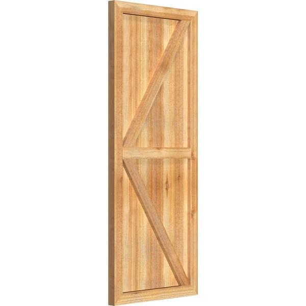 Ekena Millwork Framed Board-n-Batten Shutters w/Z-Bar, Rough Sawn Western Red Cedar, 21 1/2W x 52H, PR - RBF06Z21X052RWR