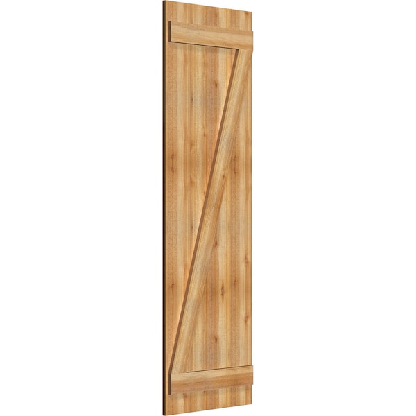 Ekena Millwork Joined Board-n-Batten Shutters w/Z-Bar, Rough Sawn Western Red Cedar, 21 1/2W x 69H, PR - RBJ06Z21X069RWR