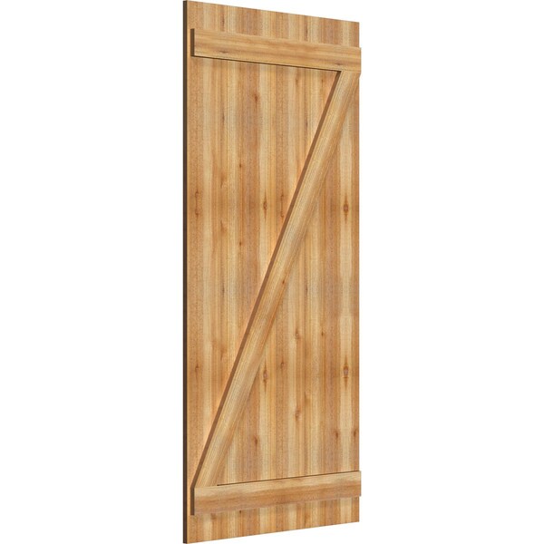 Ekena Millwork Joined Board-n-Batten Shutters w/Z-Bar, Rough Sawn Western Red Cedar, 32 1/4W x 67H, PR - RBJ06Z32X067RWR