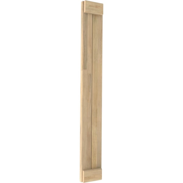 Ekena Millwork Americraft 2-Board Exterior Wood Joined Board-n-Batten Shutters w/ End Batten, ARW103BB207X73UNH, PR - ARW103BB207X73UNH