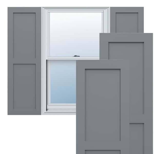 Ekena Millwork True Fit PVC Two Equal Flat Panel Shutters, Ocean Swell, 18W x 61H, PR - TFP101FPF18X061CH