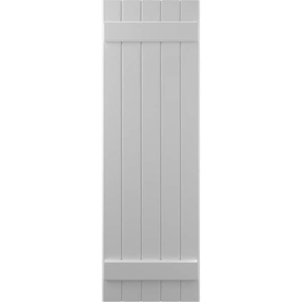 Ekena Millwork Americraft 5-Board (2 Batten) Exterior Real Wood Joined Board-n-Batten Shutters, ARW101BB518X81PRH - ARW101BB518X81PRH