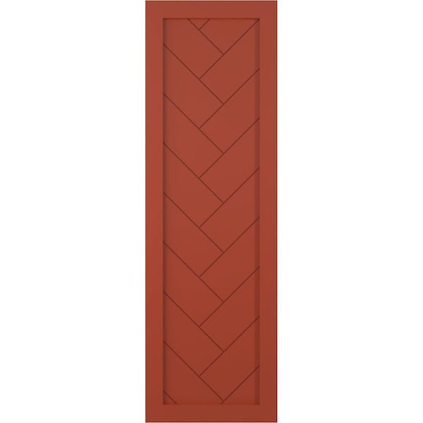Ekena Millwork True Fit PVC Single Panel Herringbone Modern Style Fixed Mount Shutters Colorful Leaves, 18"W x 45"H - TFP001HB18X045CL