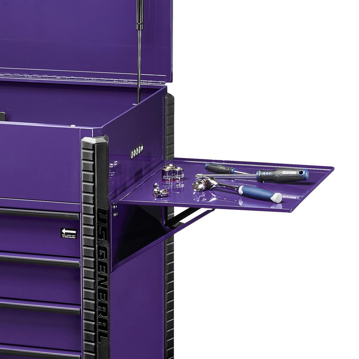 Charola lateral general de EE. UU. para el carro de mecánico de 5 cajones y el carro de banco completo de 6 cajones, morado - 70694