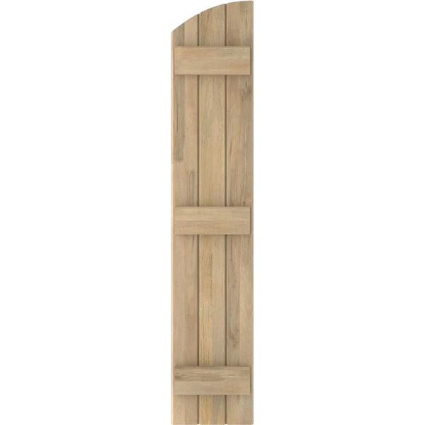 Ekena Millwork Americraft 3-Board (3 Batten) Wood Joined Board-n-Batten Shutters w/Ellipt Top, ARW401BE311X50UNH, PR - ARW401BE311X50UNH
