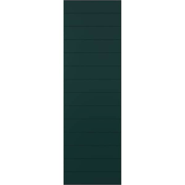 Ekena Millwork True Fit PVC Horizontal Slat Modern Style Fixed Mount Shutters, Thermal Green, 12W x 79H, PR - TFP001HZ12X079FG