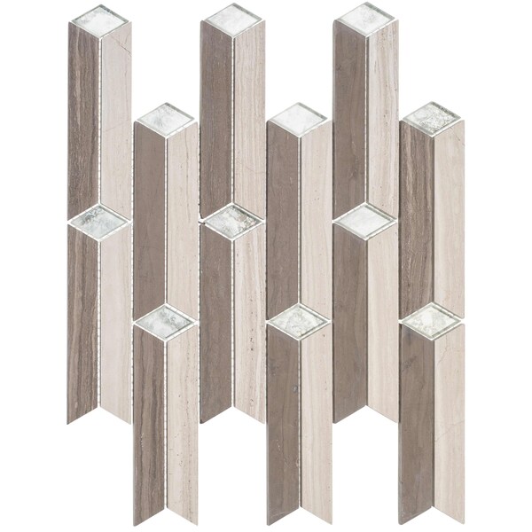 Andova Tiles SAMPLE-Ornate 1 in. x 9 in. Glass 3D Look Mosaic Wall Tile - SAM-ANDORN995