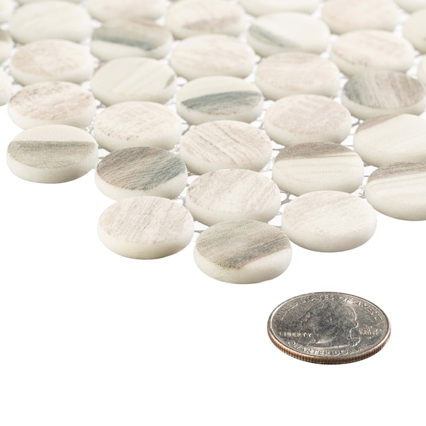 Andova Tiles SAMPLE Dexo 1 x 1 Glass Penny Round Mosaic Wall  Floor Tile - SAM-ANDDEX330