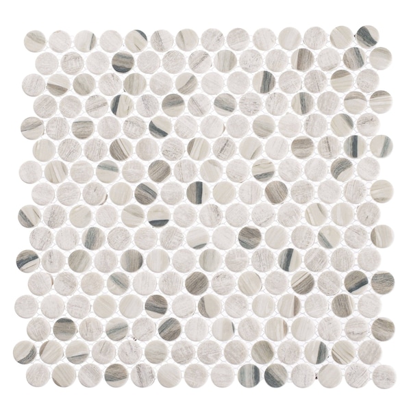 Andova Tiles SAMPLE Dexo 1 x 1 Glass Penny Round Mosaic Wall  Floor Tile - SAM-ANDDEX330