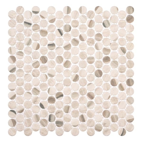 Andova Tiles SAMPLE Dexo 1 x 1 Glass Penny Round Mosaic Wall  Floor Tile - SAM-ANDDEX330