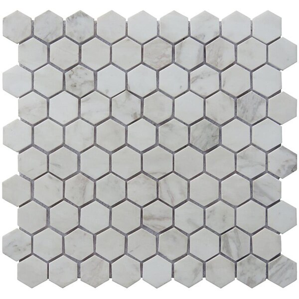 Intrend Tile 125 x 125 in Carrara Stone Hexagon Mosaic - NS020B