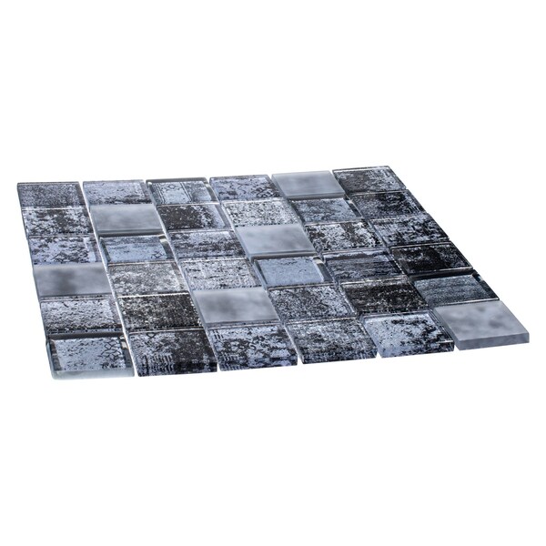Andova Tiles SAMPLE-Elwood 2 in. x 2 in. Glass Grid Mosaic Wall Tile - SAM-ANDELW875