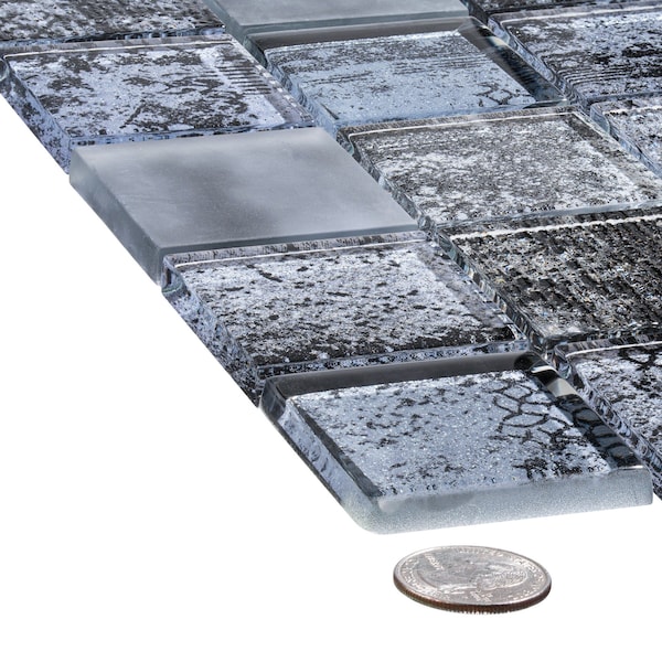 Andova Tiles SAMPLE-Elwood 2 in. x 2 in. Glass Grid Mosaic Wall Tile - SAM-ANDELW875