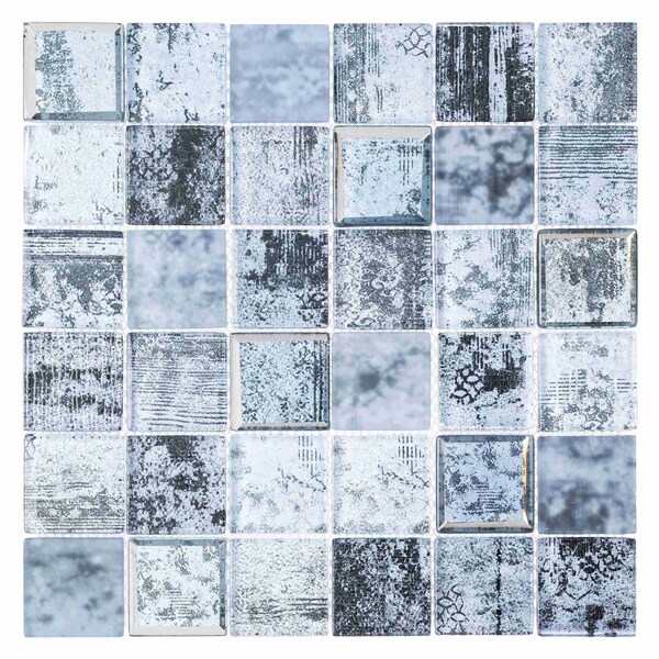 Andova Tiles SAMPLE-Elwood 2 in. x 2 in. Glass Grid Mosaic Wall Tile - SAM-ANDELW875